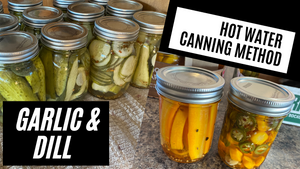 Pickled Carrots & Garlic Dill Pickles | Hot Water Bath Canning